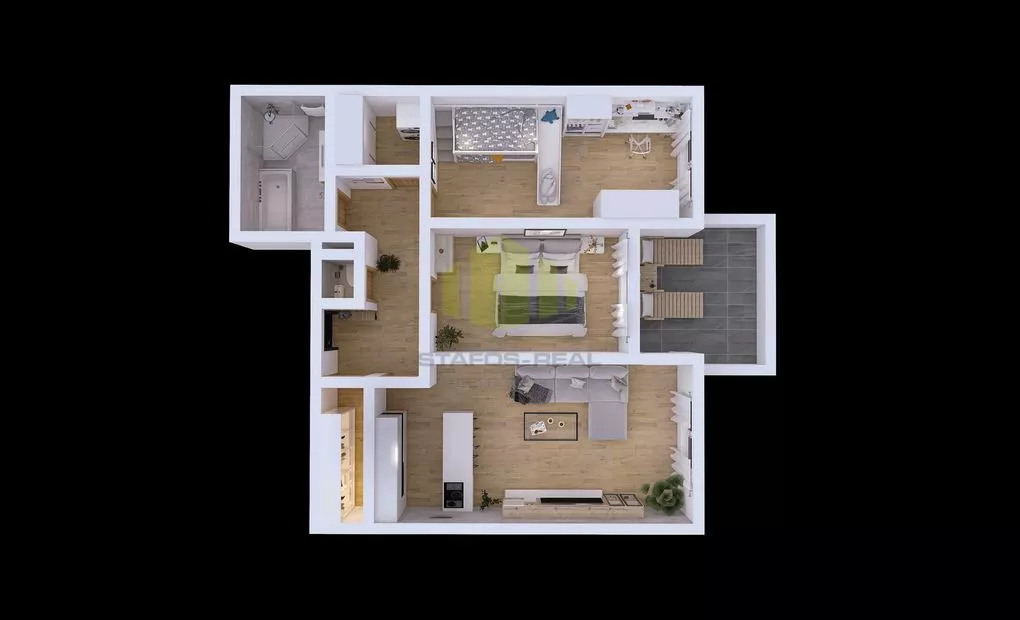 Prodej moderního bytu 3+kk 88,32 m2 + 9,55 m2 lodžie, Janského D1, Olomouc - Povel
