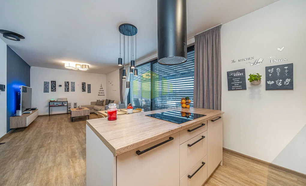 Prodej nízkoenergetického bungalovu 4+kk s garáží, pozemek 455m2, Ústín