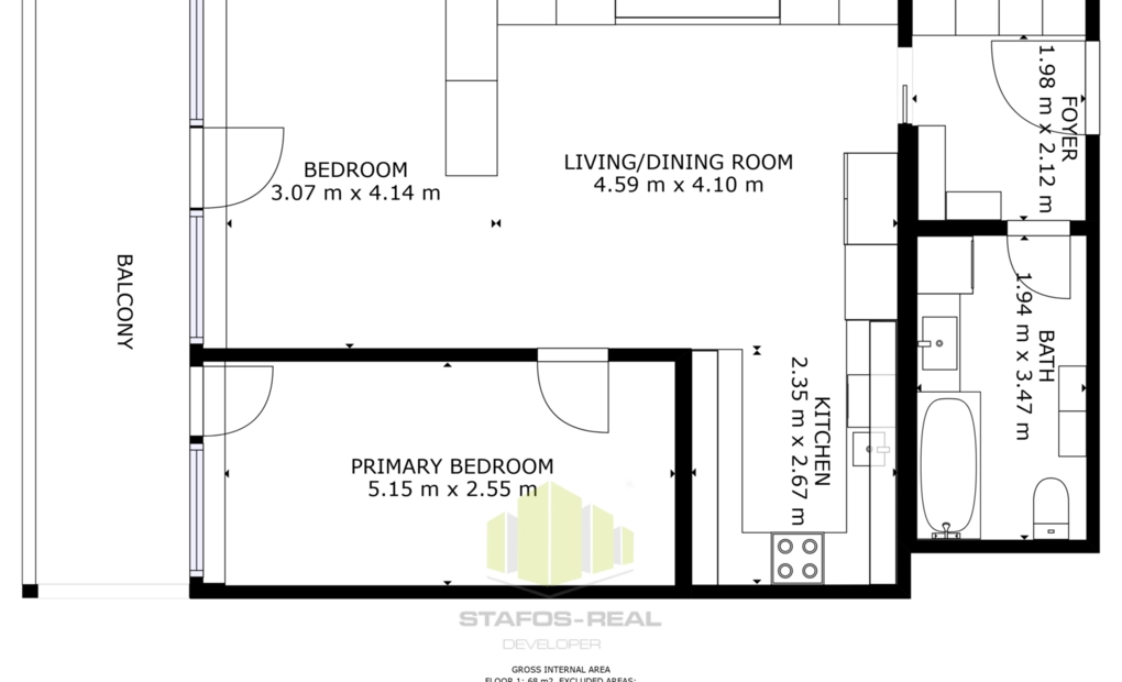 Pronájem novostavby bytu 2+kk 66m2 + terasa 20m2, Rokycanova, Olomouc