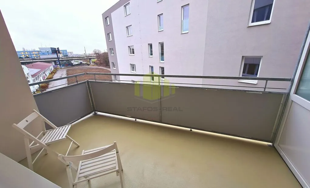 Pronájem novostavby bytu 1+kk 33,2m2 + lodžie 8,1m2 v novostavbě, Tovární, Olomouc - Hodolany