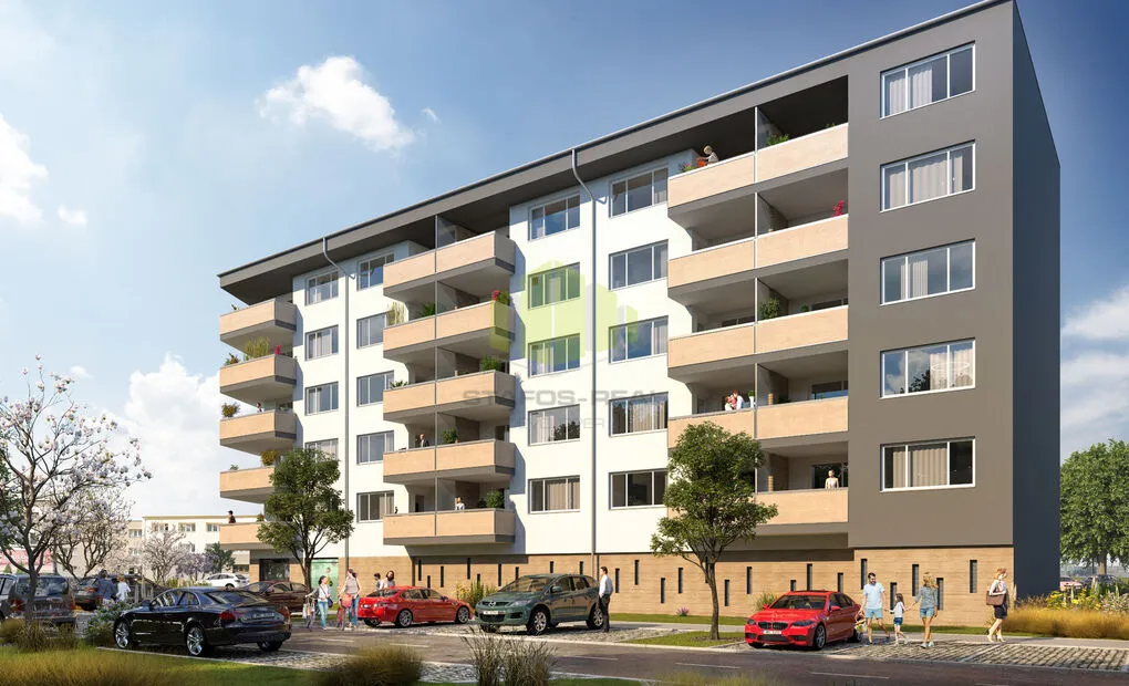 Pronájem novostavby bytu 1+kk 33,2m2 + lodžie 8,1m2 v novostavbě, Tovární, Olomouc - Hodolany