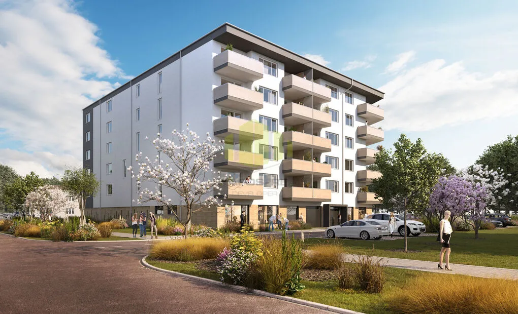 Pronájem novostavby bytu 1+kk 33,2m2 + lodžie 8,1m2 v novostavbě, Tovární, Olomouc - Hodolany