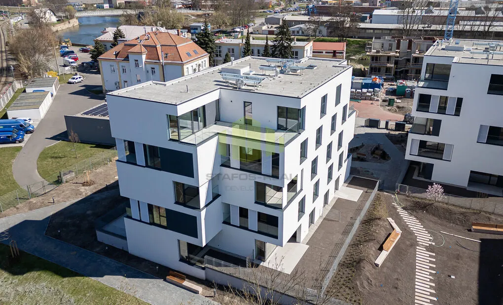 Pronájem luxusní novostavby bytu 3+kk 94,6m2 + terasa 15,8m2, zahrádky 61,4m2, Ostrovní, Olomouc