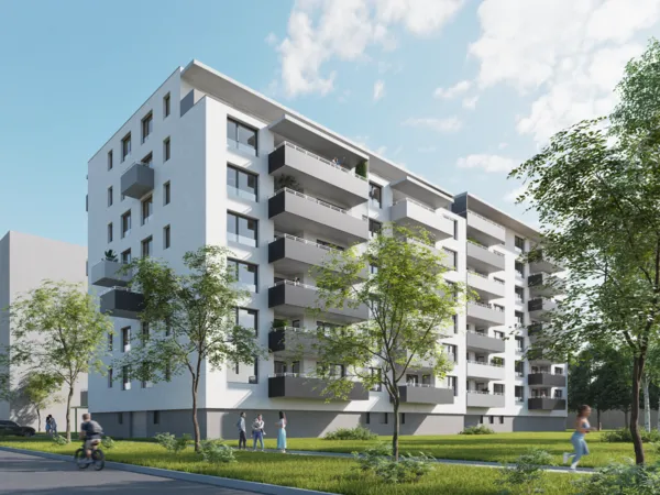 Fotografie nemovitosti - Pronájem novostavby bytu 2+kk 59,8 m2 + 9,96 m2 lodžie, Janského, Olomouc - Povel