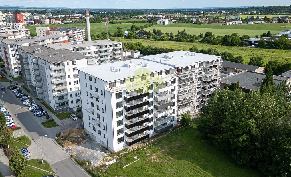 Pronájem novostavby bytu 1+kk 38,83 m2 + 6,94 m2 lodžie, Janského, Olomouc - Povel