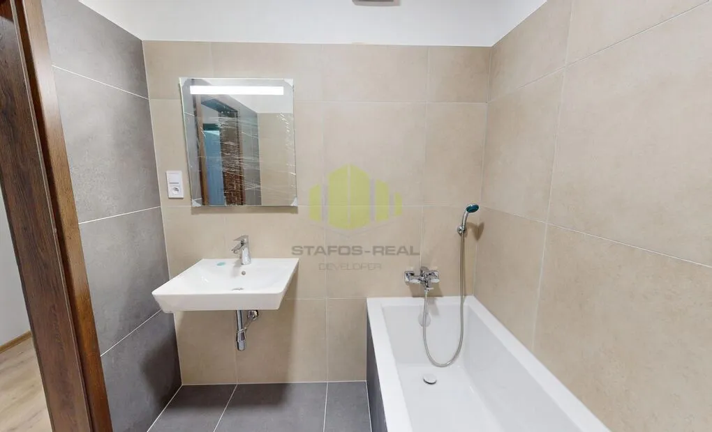 Pronájem novostavby bytu 2+kk 59,8 m2 + 9,6 m2 lodžie, Janského, Olomouc - Povel