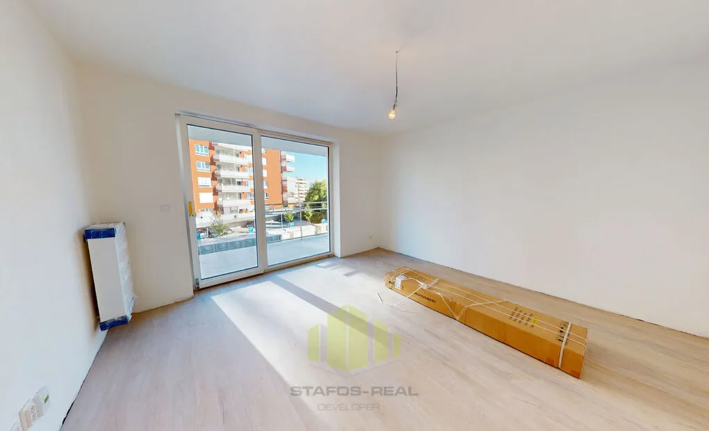 Pronájem novostavby bytu 1+kk 31,26 m2 + 8,27 m2 balkon, Janského, Olomouc - Povel