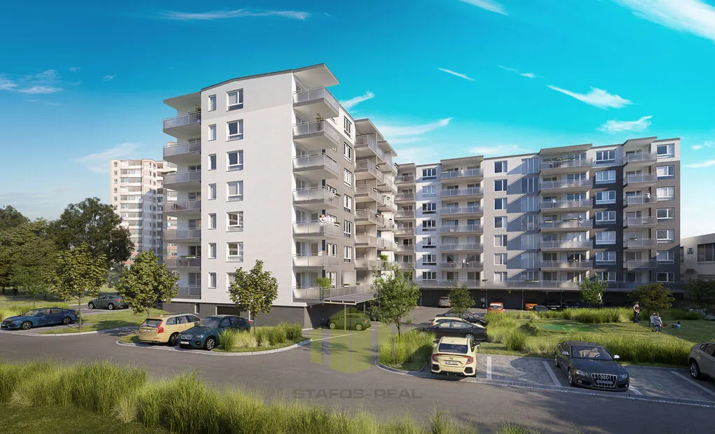 Pronájem novostavby bytu 1+kk 31,26 m2 + 8,27 m2 balkon, Janského, Olomouc - Povel