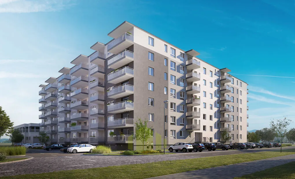 Pronájem novostavby bytu 1+kk 31,26 m2 + 8,27 m2 balkon, Janského, Olomouc - Povel