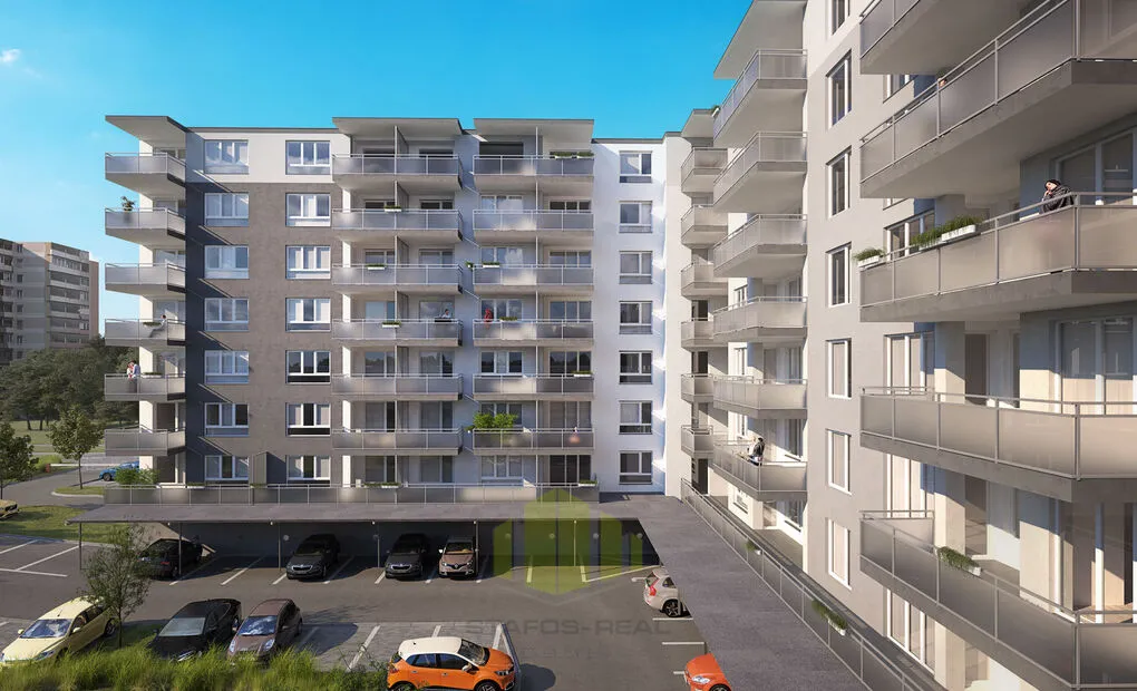 Pronájem novostavby bytu 1+kk 31,26 m2 + 8,27 m2 balkon, Janského, Olomouc - Povel