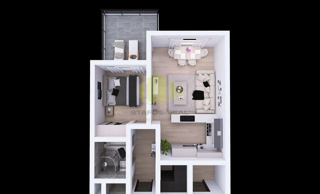 Prodej moderního bytu 2+kk 58,71 m2 + 9,48 m2 lodžie, Janského D1, Olomouc - Povel