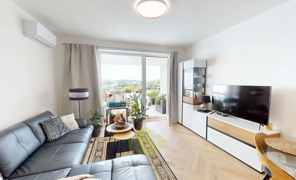 Pronájem novostavby bytu 2+kk 61,3 m2 + 10,67 m2 lodžie, Janského, Olomouc - Povel