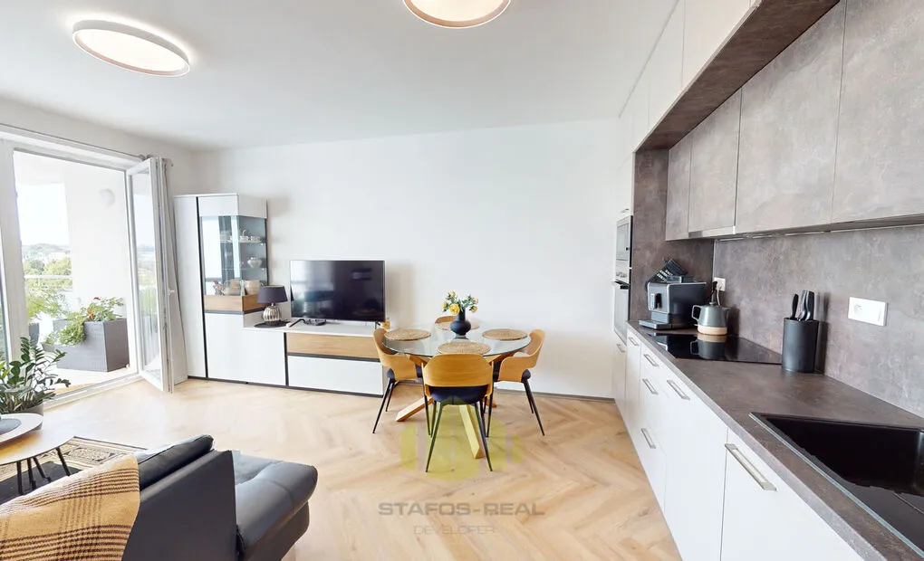 Pronájem novostavby bytu 2+kk 61,3 m2 + 10,67 m2 lodžie, Janského, Olomouc - Povel