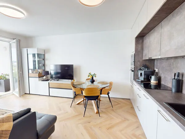 Fotografie nemovitosti - Pronájem novostavby bytu 2+kk 61,3 m2 + 10,67 m2 lodžie, Janského, Olomouc - Povel