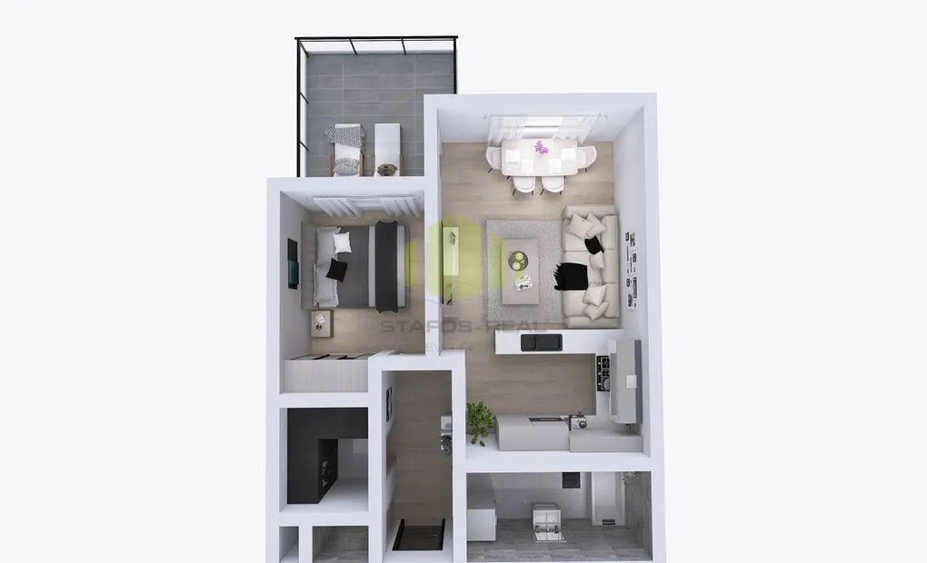 Pronájem novostavby bytu 2+kk 58,71 m2 + 9,48 m2 lodžie, Janského, Olomouc - Povel