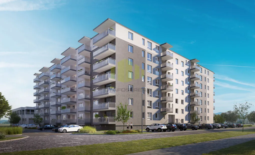 Pronájem novostavby bytu 2+kk 58,71 m2 + 9,48 m2 lodžie, Janského, Olomouc - Povel