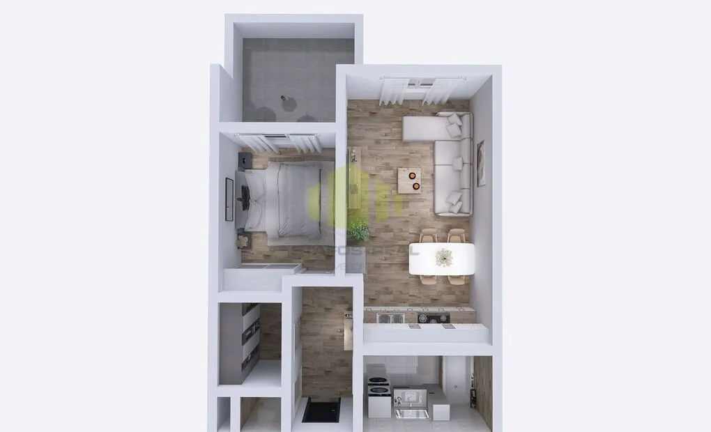 Pronájem novostavby bytu 2+kk 53,53 m2 + 9,11 m2 lodžie, Janského, Olomouc - Povel