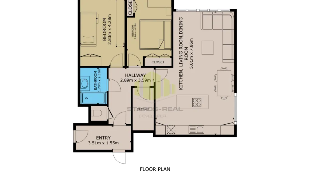 Prodej vybavené novostavby 3+kk SZ 81,32m2 a lodžií 10,61m2 &ndash; Topolová, Olomouc - Slavonín