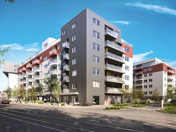Fotografie nemovitosti - Pronájem novostavby bytu 1+kk 33m2 + terasa 15m2 v novostavbě, Eduarda Husserla, Olomouc