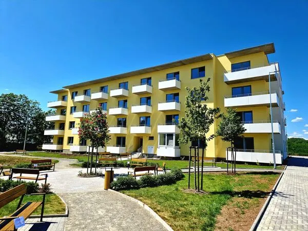 Fotografie nemovitosti - Pronájem moderního bytu 1+kk 34,3m2 + zasklená lodžie 4m2 v novostavbě, Na Lukách, Prostějov